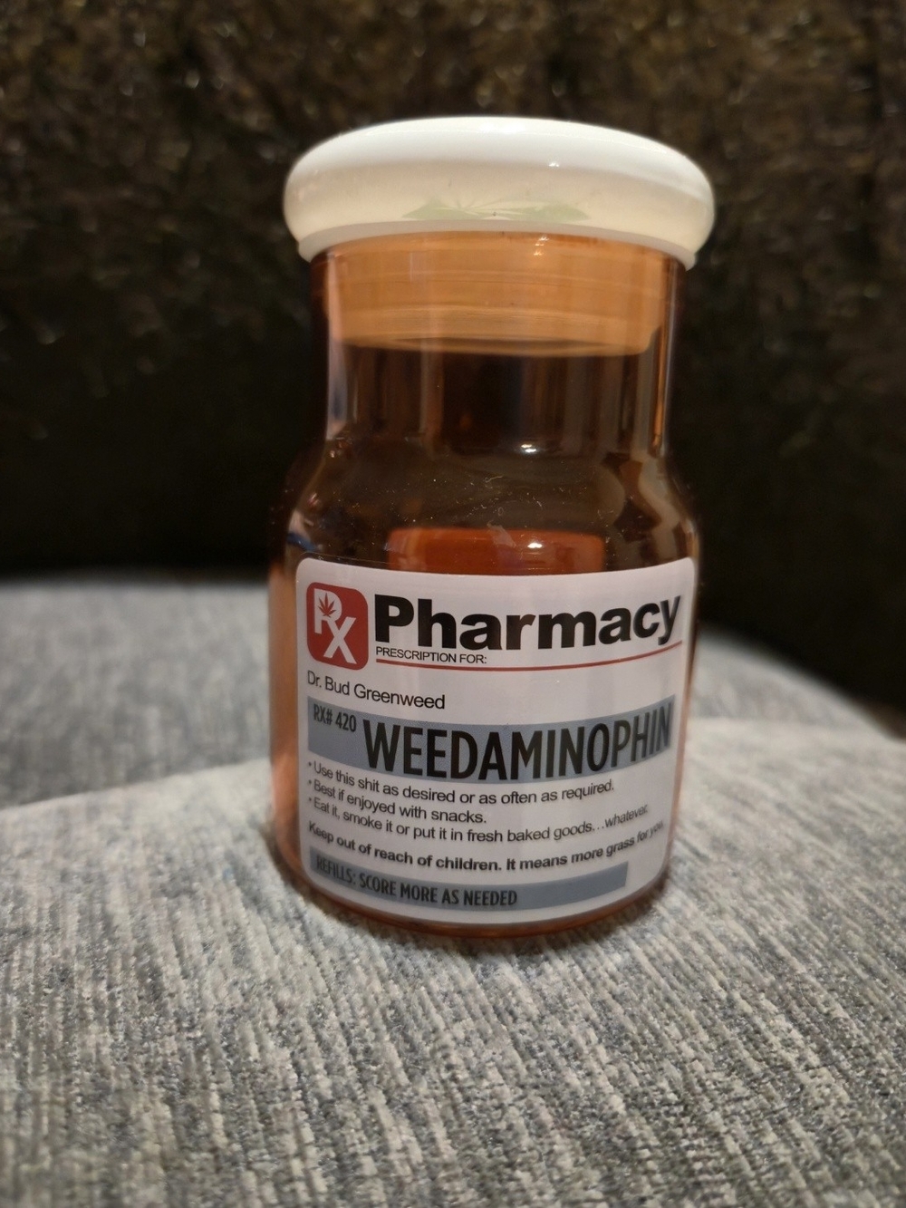 Prescription Glass Stash Jar Jar - 420 Novelty Gift